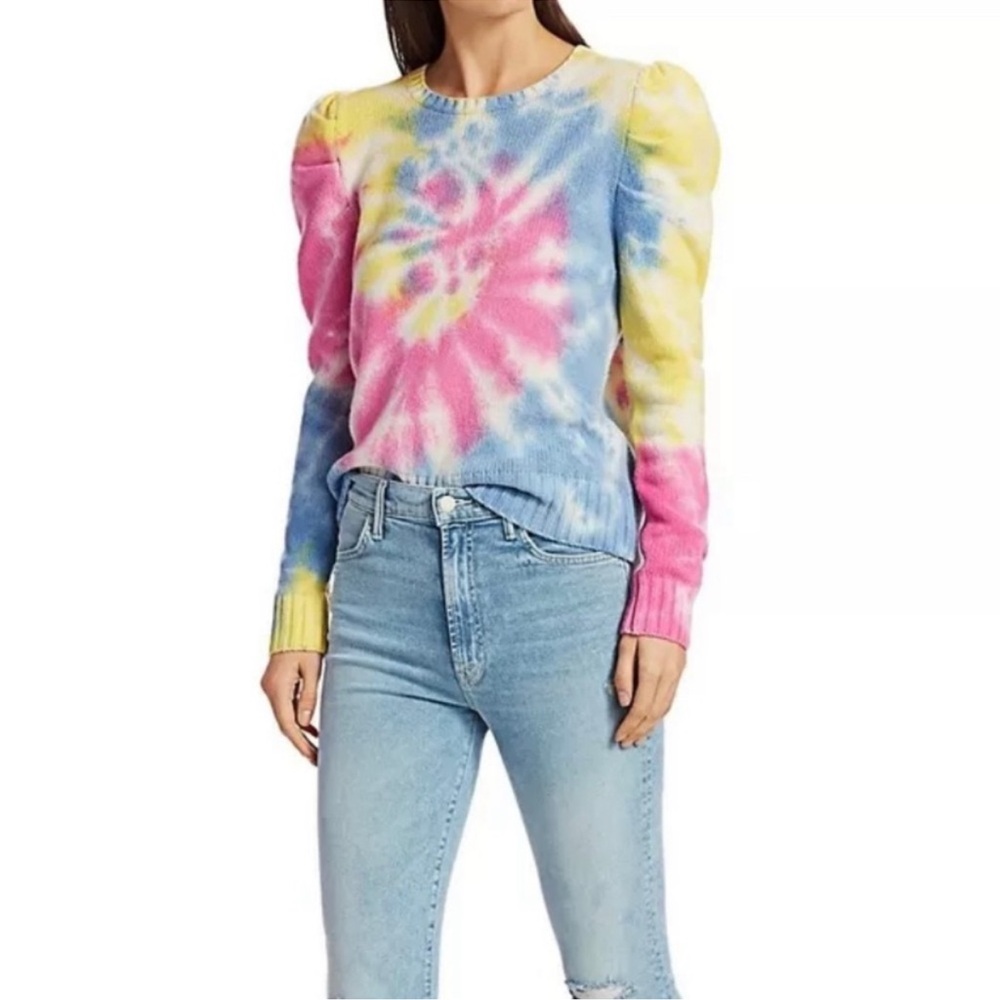 Generation Love Colorful Tie-Dye Sweater with Puff Shoulders